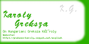 karoly greksza business card